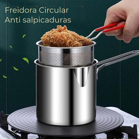 Freidora Circular Anti salpicaduras — Cocina más limpia en 5–8 min
