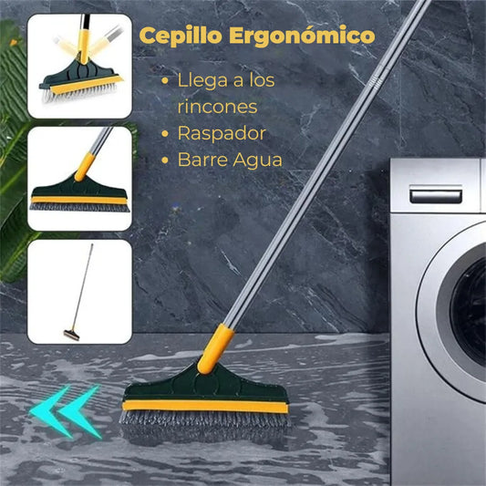 Cepillo Ergonómico con Raspador y Giro 120°