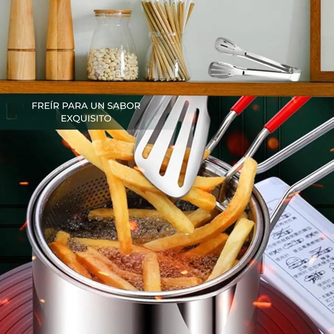 Freidora Circular Anti salpicaduras — Cocina más limpia en 5–8 min
